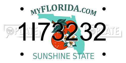 1I73232 Florida License Plate