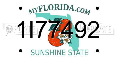 1I77492 Florida License Plate
