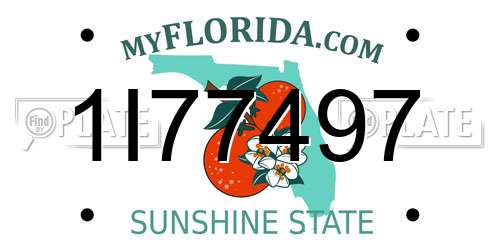 1I77497 Florida License Plate
