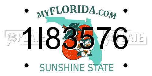 1I83576 Florida License Plate