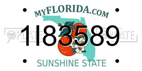 1I83589 Florida License Plate