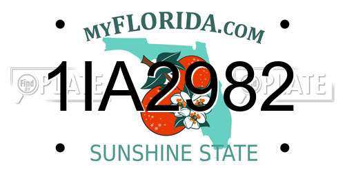 1IA2982 Florida License Plate