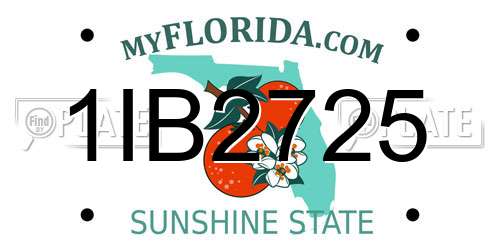 1IB2725 Florida License Plate