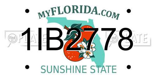 1IB2778 Florida License Plate