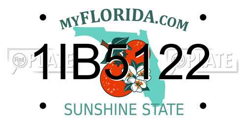 1IB5122 Florida License Plate