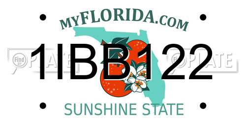 1IBB122 Florida License Plate