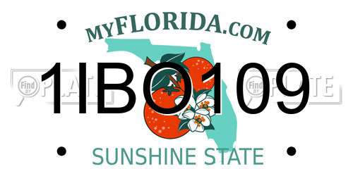 1IBO109 Florida License Plate