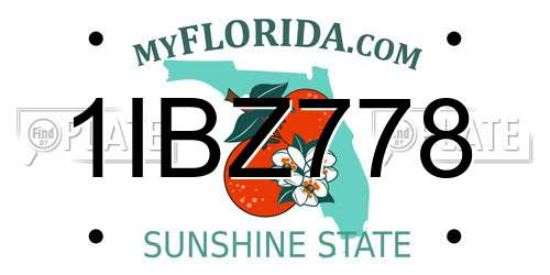 1IBZ778 Florida License Plate