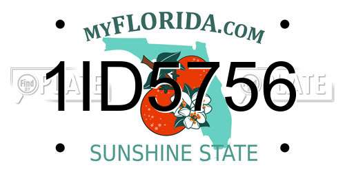 1ID5756 Florida License Plate