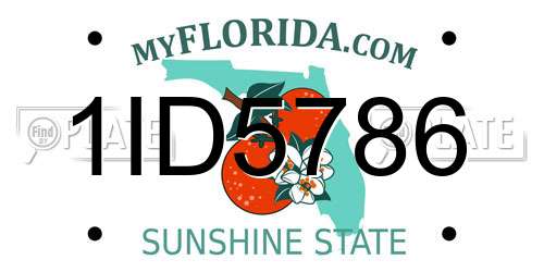 1ID5786 Florida License Plate