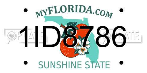 1ID8786 Florida License Plate