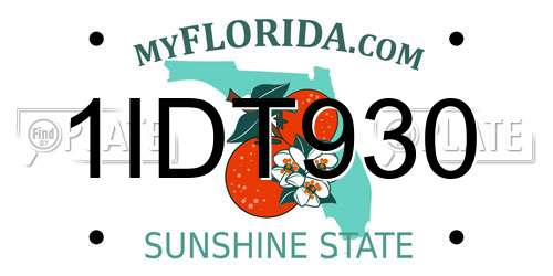 1IDT930 Florida License Plate