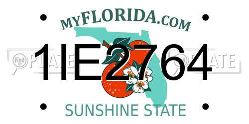 1IE2764 Florida License Plate
