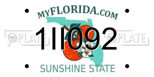1II092 Florida License Plate