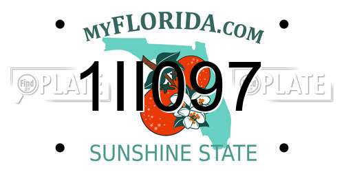 1II097 Florida License Plate