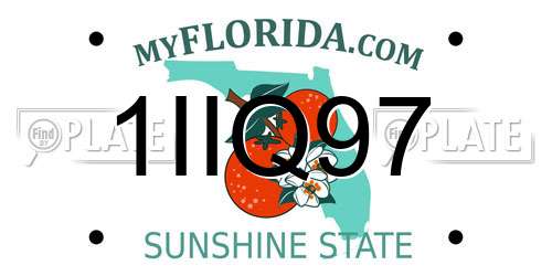 1IIQ97 Florida License Plate