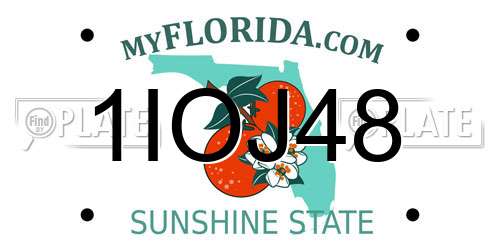 1IOJ48 Florida License Plate