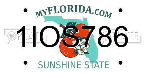 1IOS786 Florida License Plate