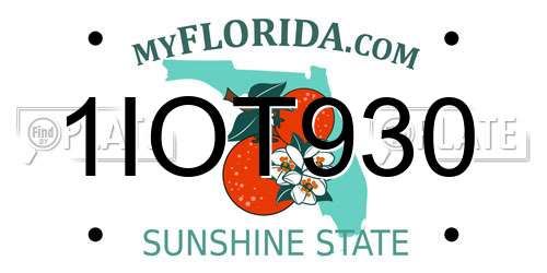 1IOT930 Florida License Plate