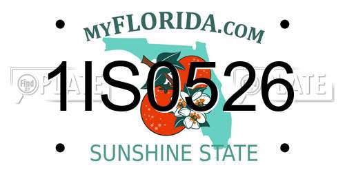 1IS0526 Florida License Plate