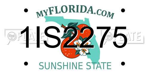 1IS2275 Florida License Plate