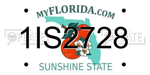 1IS2728 Florida License Plate