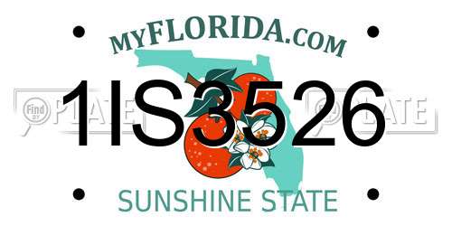 1IS3526 Florida License Plate