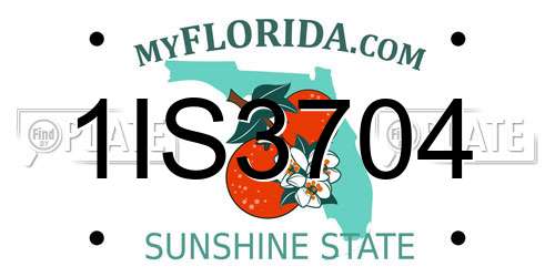 1IS3704 Florida License Plate