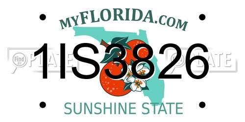 1IS3826 Florida License Plate