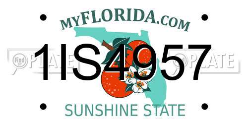 1IS4957 Florida License Plate