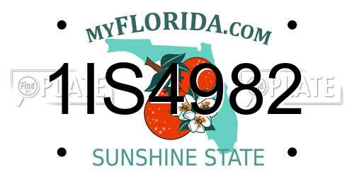 1IS4982 Florida License Plate