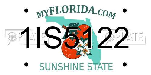 1IS5122 Florida License Plate