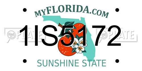 1IS5172 Florida License Plate