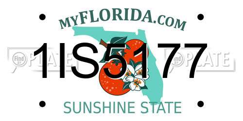 1IS5177 Florida License Plate
