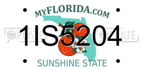 1IS5204 Florida License Plate