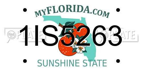 1IS5263 Florida License Plate