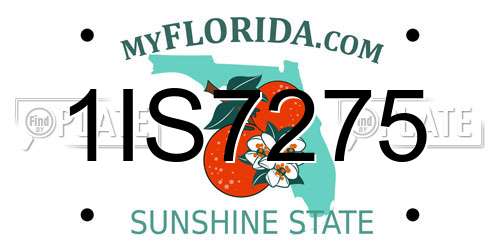 1IS7275 Florida License Plate