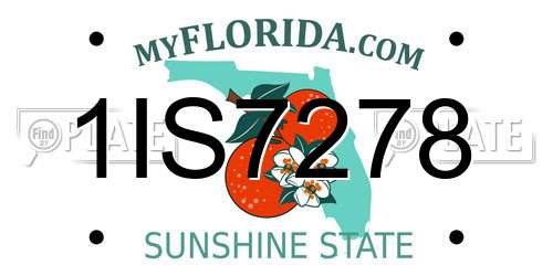 1IS7278 Florida License Plate