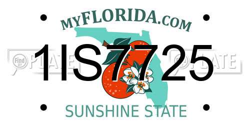 1IS7725 Florida License Plate