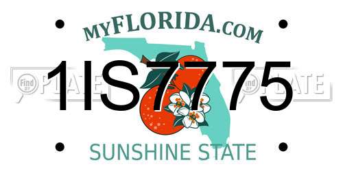 1IS7775 Florida License Plate