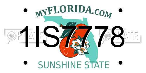 1IS7778 Florida License Plate