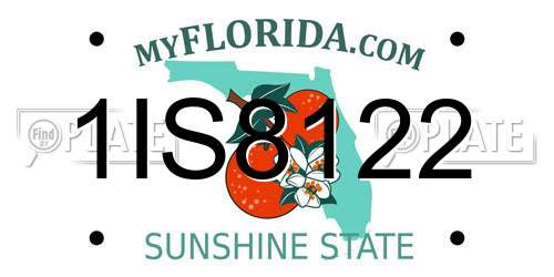 1IS8122 Florida License Plate