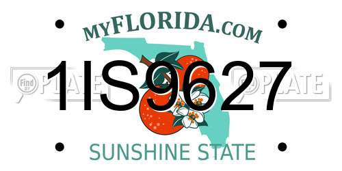 1IS9627 Florida License Plate