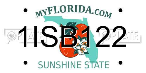 1ISB122 Florida License Plate