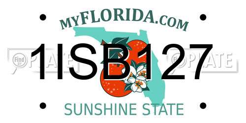 1ISB127 Florida License Plate