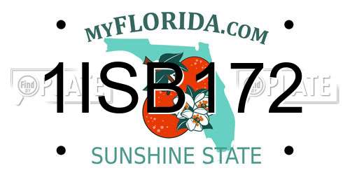 1ISB172 Florida License Plate