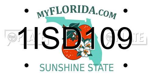1ISD109 Florida License Plate