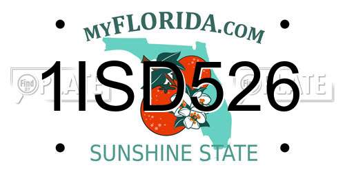 1ISD526 Florida License Plate