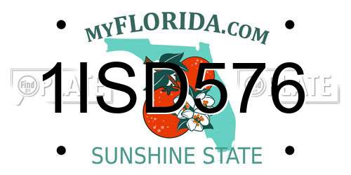 1ISD576 Florida License Plate