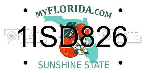 1ISD826 Florida License Plate